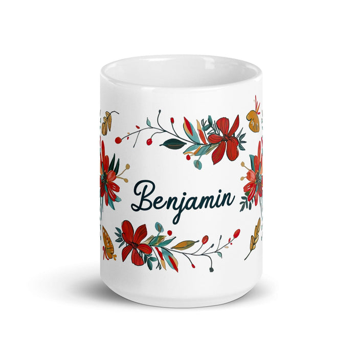 Benjamín Exclusive Name Art Piece Home Office Work Coffee Mug Mexican Spanish Pride Gift Cup One-Of-A-Kind Calligraphy White Glossy Mug | B45 Mexicada