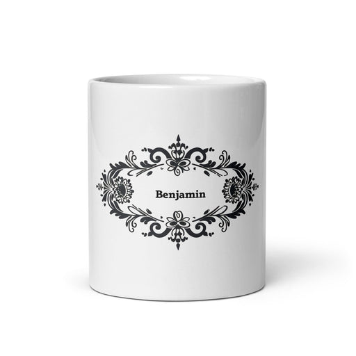 Benjamín Exclusive Name Art Piece Home Office Work Coffee Mug Mexican Spanish Pride Gift Cup One-Of-A-Kind Calligraphy White Glossy Mug | B47 Mexicada