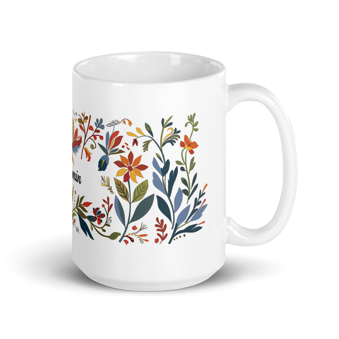 Benjamín Exclusive Name Art Piece Home Office Work Coffee Mug Mexican Spanish Pride Gift Cup One-Of-A-Kind Calligraphy White Glossy Mug | B49 Mexicada 15 oz