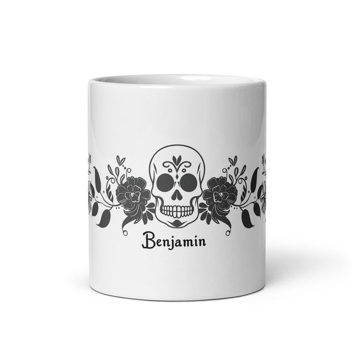 Benjamín Exclusive Name Art Piece Home Office Work Coffee Mug Mexican Spanish Pride Gift Cup One-Of-A-Kind Calligraphy White Glossy Mug | B51 Mexicada