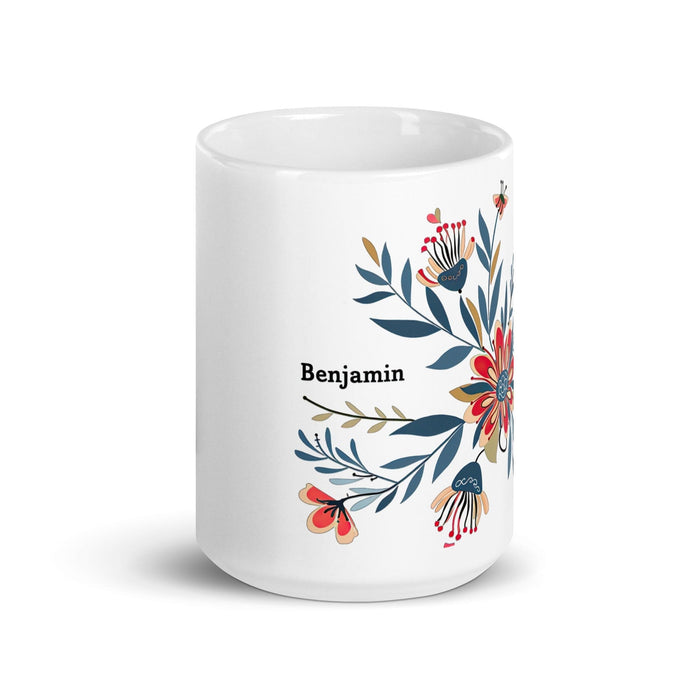 Benjamín Exclusive Name Art Piece Home Office Work Coffee Mug Mexican Spanish Pride Gift Cup One-Of-A-Kind Calligraphy White Glossy Mug | B53 Mexicada