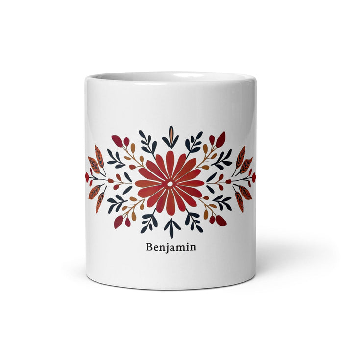 Benjamín Exclusive Name Art Piece Home Office Work Coffee Mug Mexican Spanish Pride Gift Cup One-Of-A-Kind Calligraphy White Glossy Mug | B54 Mexicada