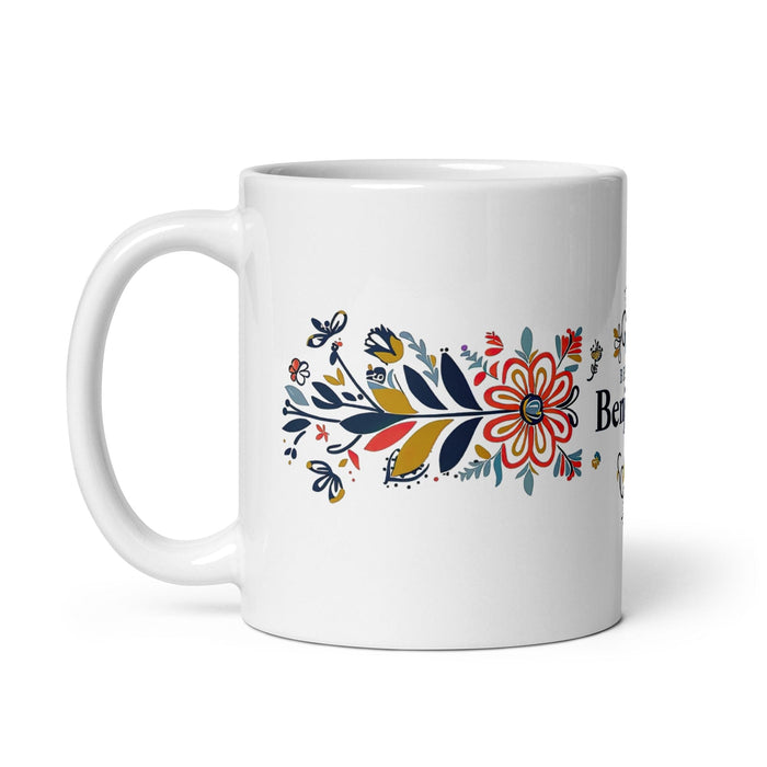 Benjamín Exclusive Name Art Piece Home Office Work Coffee Mug Mexican Spanish Pride Gift Cup One-Of-A-Kind Calligraphy White Glossy Mug | B58 Mexicada