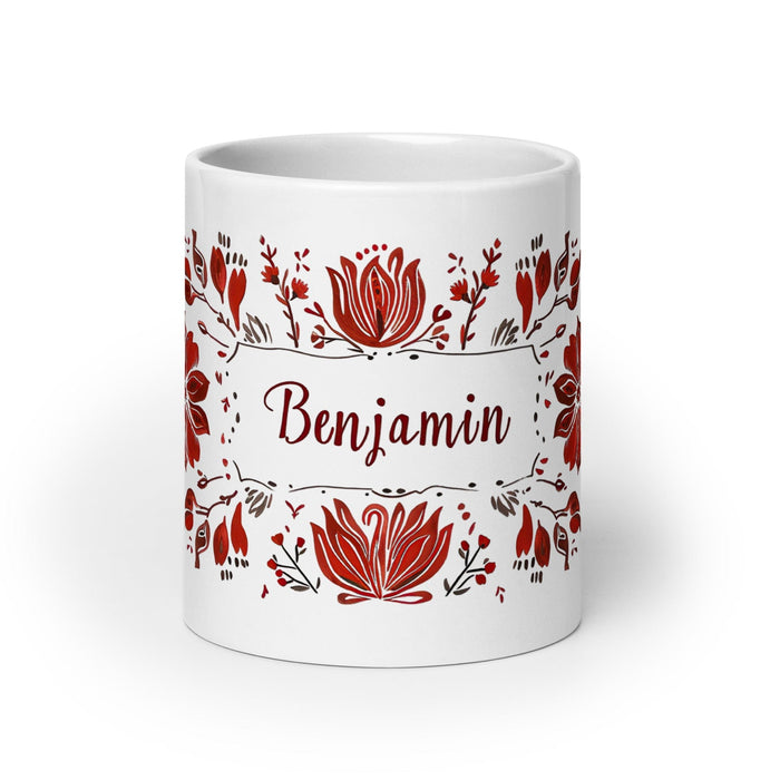 Benjamín Exclusive Name Art Piece Home Office Work Coffee Mug Mexican Spanish Pride Gift Cup One-Of-A-Kind Calligraphy White Glossy Mug | B9 Mexicada