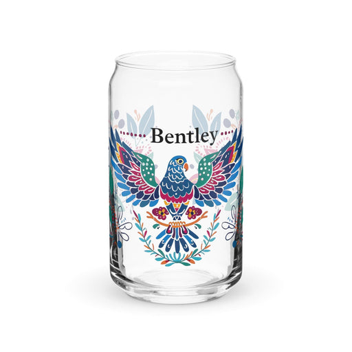 Bentley Exclusive Name Art Piece Can - Shaped Glass Home Office Work Mexican Spanish Pride Gift Cup One - Of - A - Kind Calligraphy Glass | B10 - Mexicada