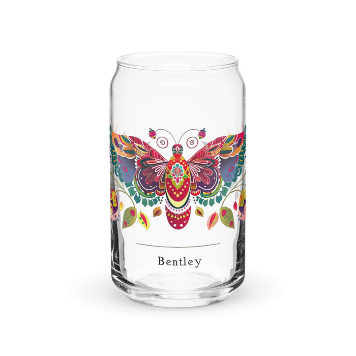 Bentley Exclusive Name Art Piece Can-Shaped Glass Home Office Work Mexican Spanish Pride Gift Cup One-Of-A-Kind Calligraphy Glass | B11 Mexicada 16 oz (No Lid No Straw)