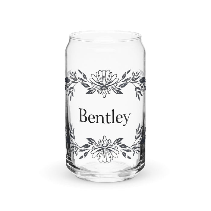 Bentley Exclusive Name Art Piece Can-Shaped Glass Home Office Work Mexican Spanish Pride Gift Cup One-Of-A-Kind Calligraphy Glass | B6 Mexicada 16 oz (No Lid No Straw)