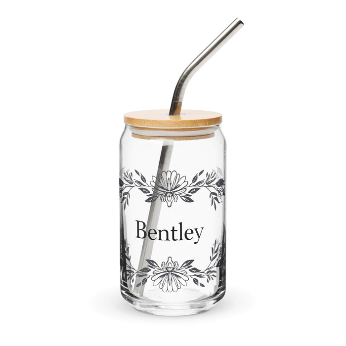 Bentley Exclusive Name Art Piece Can-Shaped Glass Home Office Work Mexican Spanish Pride Gift Cup One-Of-A-Kind Calligraphy Glass | B6 Mexicada 16 oz With Lid & Straw