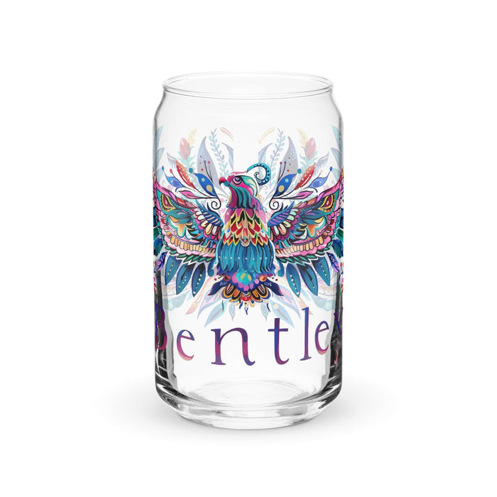 Bentley Exclusive Name Art Piece Can-Shaped Glass Home Office Work Mexican Spanish Pride Gift Cup One-Of-A-Kind Calligraphy Glass | B7 Mexicada 16 oz