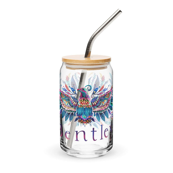 Bentley Exclusive Name Art Piece Can-Shaped Glass Home Office Work Mexican Spanish Pride Gift Cup One-Of-A-Kind Calligraphy Glass | B7 Mexicada 16 oz With Lid & Straw