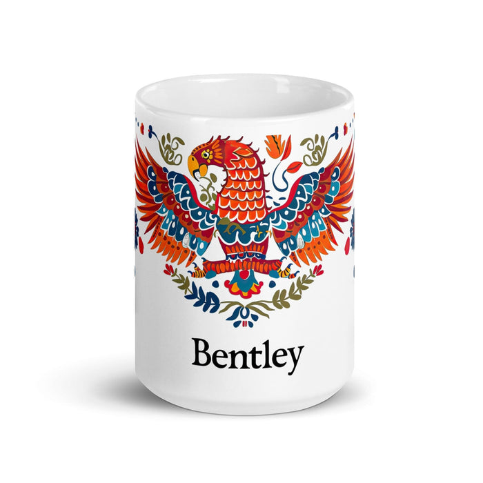 Bentley Exclusive Name Art Piece Home Office Work Coffee Mug Mexican Spanish Pride Gift Cup One-Of-A-Kind Calligraphy White Glossy Mug | B4 Mexicada