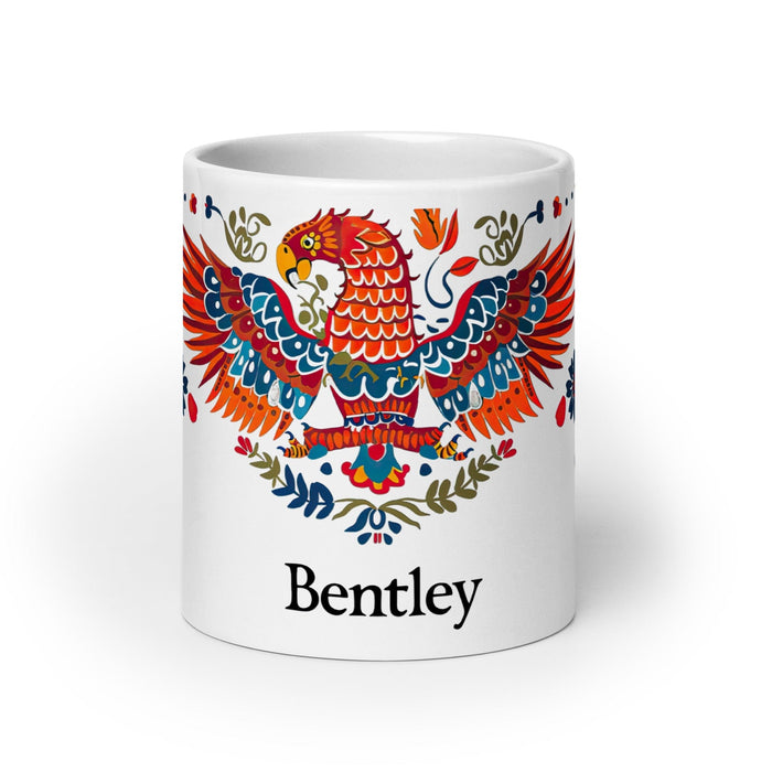 Bentley Exclusive Name Art Piece Home Office Work Coffee Mug Mexican Spanish Pride Gift Cup One-Of-A-Kind Calligraphy White Glossy Mug | B4 Mexicada