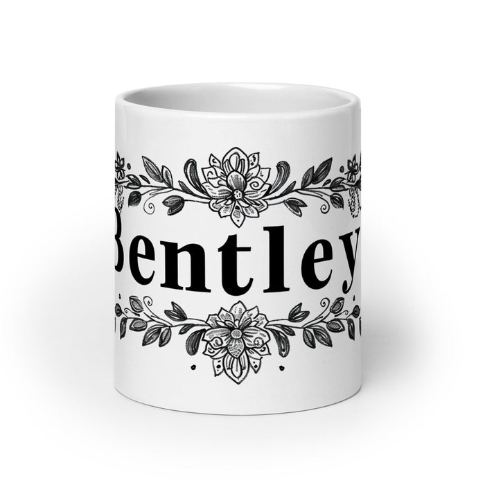 Bentley Exclusive Name Art Piece Home Office Work Coffee Mug Mexican Spanish Pride Gift Cup One-Of-A-Kind Calligraphy White Glossy Mug | B8 Mexicada