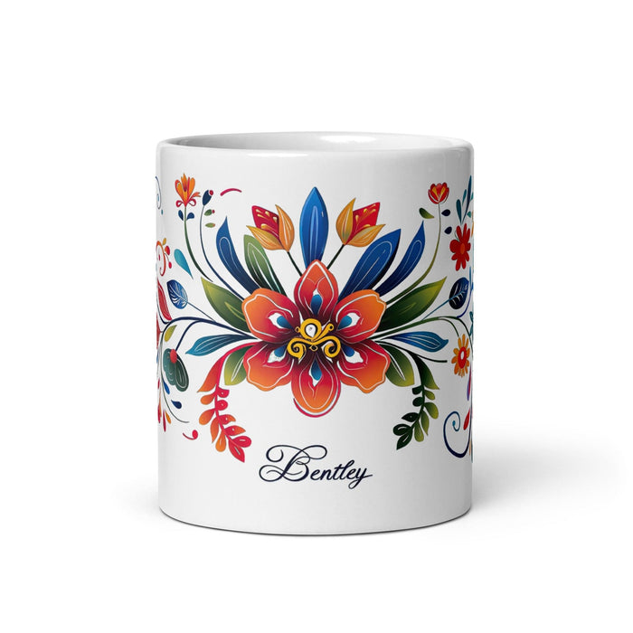 Bentley Exclusive Name Art Piece Home Office Work Coffee Mug Mexican Spanish Pride Gift Cup One-Of-A-Kind Calligraphy White Glossy Mug | B9 Mexicada