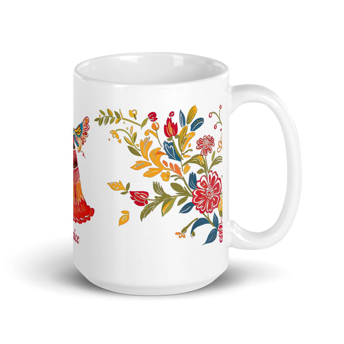 Berenice Exclusive Name Art Piece Home Office Work Coffee Mug Mexican Spanish Pride Gift Cup One-Of-A-Kind Calligraphy White Glossy Mug | B1 Mexicada 15 oz