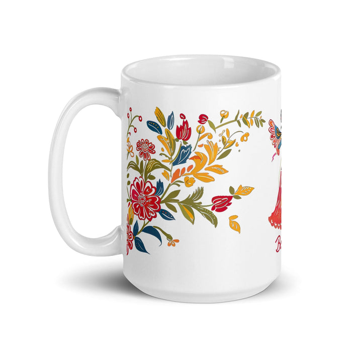 Berenice Exclusive Name Art Piece Home Office Work Coffee Mug Mexican Spanish Pride Gift Cup One-Of-A-Kind Calligraphy White Glossy Mug | B1 Mexicada