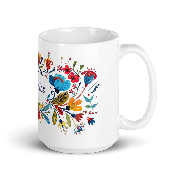 Berenice Exclusive Name Art Piece Home Office Work Coffee Mug Mexican Spanish Pride Gift Cup One-Of-A-Kind Calligraphy White Glossy Mug | B11 Mexicada 15 oz