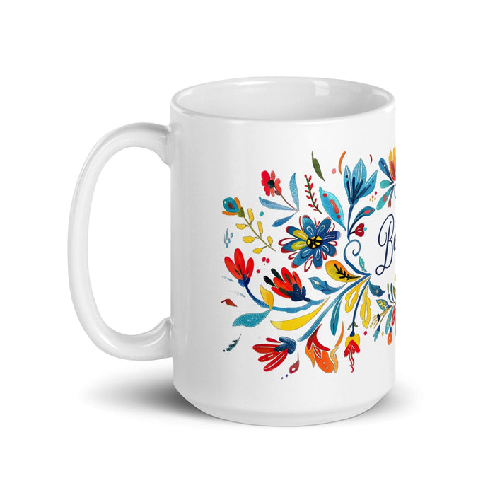 Berenice Exclusive Name Art Piece Home Office Work Coffee Mug Mexican Spanish Pride Gift Cup One-Of-A-Kind Calligraphy White Glossy Mug | B11 Mexicada