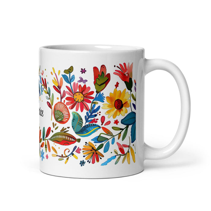 Berenice Exclusive Name Art Piece Home Office Work Coffee Mug Mexican Spanish Pride Gift Cup One-Of-A-Kind Calligraphy White Glossy Mug | B12 Mexicada 11 oz