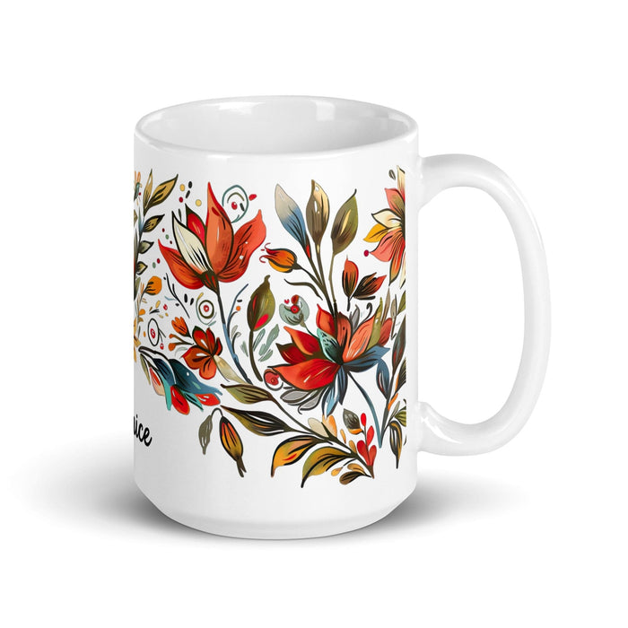 Berenice Exclusive Name Art Piece Home Office Work Coffee Mug Mexican Spanish Pride Gift Cup One-Of-A-Kind Calligraphy White Glossy Mug | B13 Mexicada 15 oz