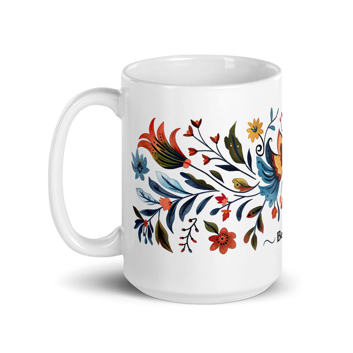 Berenice Exclusive Name Art Piece Home Office Work Coffee Mug Mexican Spanish Pride Gift Cup One-Of-A-Kind Calligraphy White Glossy Mug | B14 Mexicada