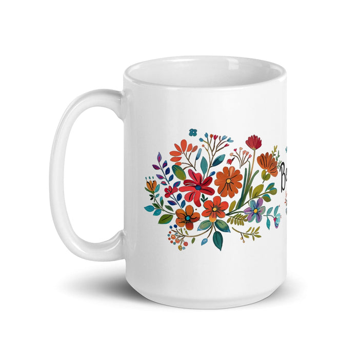 Berenice Exclusive Name Art Piece Home Office Work Coffee Mug Mexican Spanish Pride Gift Cup One-Of-A-Kind Calligraphy White Glossy Mug | B17 Mexicada