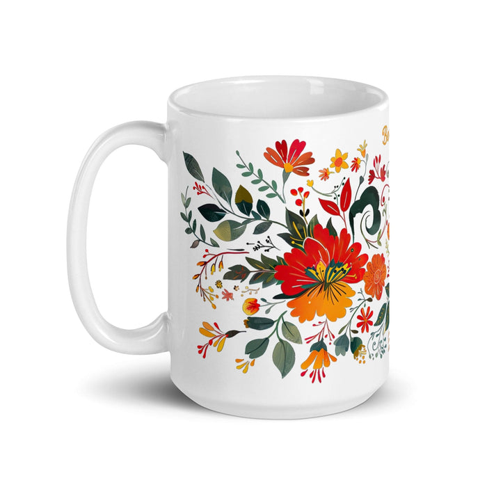 Berenice Exclusive Name Art Piece Home Office Work Coffee Mug Mexican Spanish Pride Gift Cup One-Of-A-Kind Calligraphy White Glossy Mug | B20 Mexicada