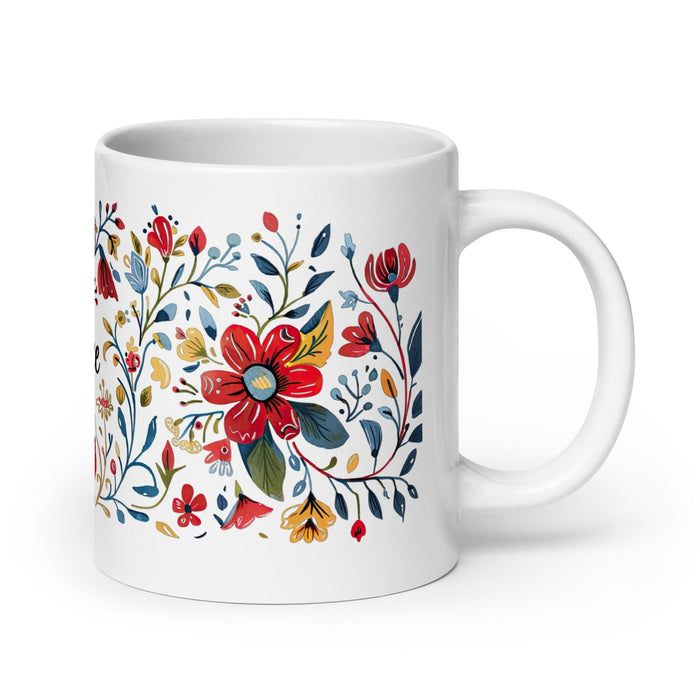 Berenice Exclusive Name Art Piece Home Office Work Coffee Mug Mexican Spanish Pride Gift Cup One-Of-A-Kind Calligraphy White Glossy Mug | B3 Mexicada 20 oz