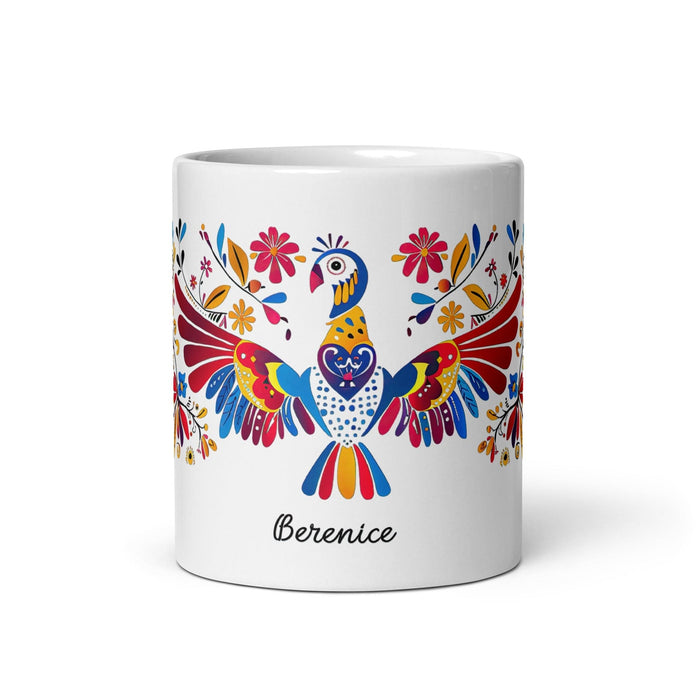 Berenice Exclusive Name Art Piece Home Office Work Coffee Mug Mexican Spanish Pride Gift Cup One-Of-A-Kind Calligraphy White Glossy Mug | B5 Mexicada