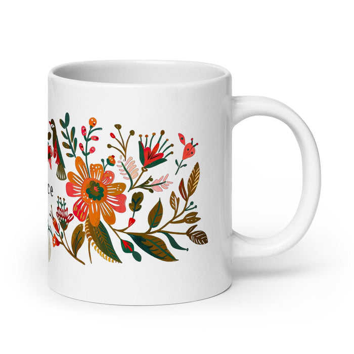 Berenice Exclusive Name Art Piece Home Office Work Coffee Mug Mexican Spanish Pride Gift Cup One-Of-A-Kind Calligraphy White Glossy Mug | B7 Mexicada 20 oz