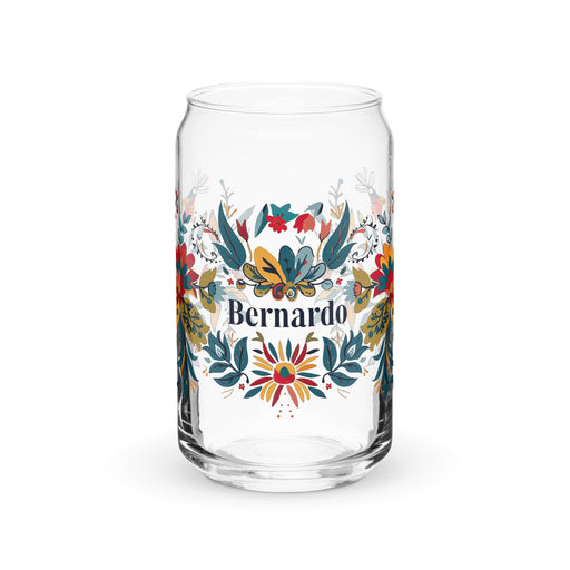 Bernardo Exclusive Name Art Piece Can-Shaped Glass Home Office Work Mexican Spanish Pride Gift Cup One-Of-A-Kind Calligraphy Glass | B10 Mexicada 16 oz