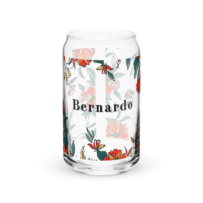 Bernardo Exclusive Name Art Piece Can-Shaped Glass Home Office Work Mexican Spanish Pride Gift Cup One-Of-A-Kind Calligraphy Glass | B11 Mexicada 16 oz (No Lid No Straw)