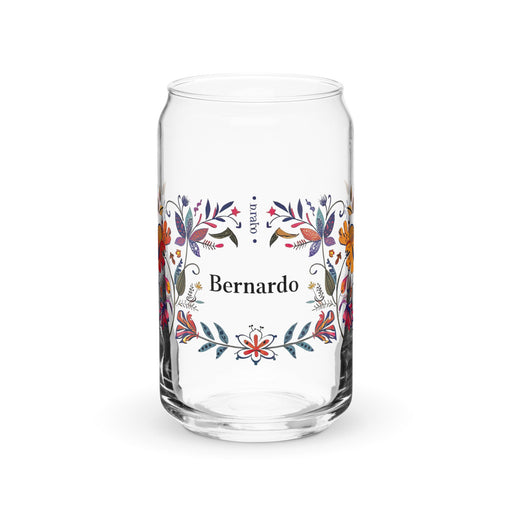 Bernardo Exclusive Name Art Piece Can - Shaped Glass Home Office Work Mexican Spanish Pride Gift Cup One - Of - A - Kind Calligraphy Glass | B12 - Mexicada