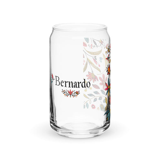 Bernardo Exclusive Name Art Piece Can - Shaped Glass Home Office Work Mexican Spanish Pride Gift Cup One - Of - A - Kind Calligraphy Glass | B15 - Mexicada