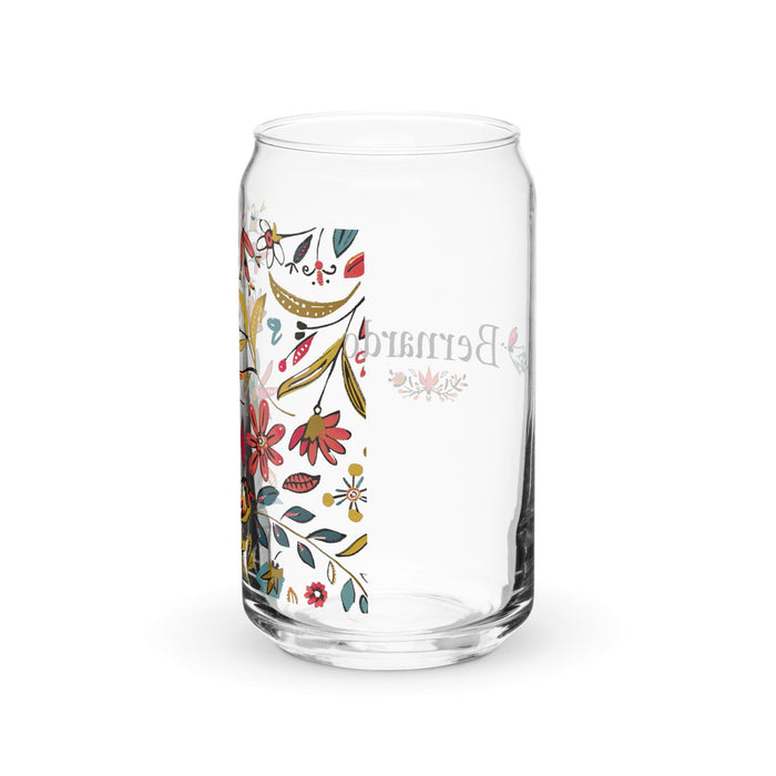 Bernardo Exclusive Name Art Piece Can-Shaped Glass Home Office Work Mexican Spanish Pride Gift Cup One-Of-A-Kind Calligraphy Glass | B15 Mexicada