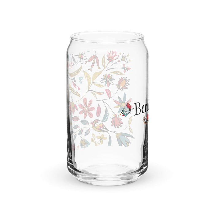 Bernardo Exclusive Name Art Piece Can-Shaped Glass Home Office Work Mexican Spanish Pride Gift Cup One-Of-A-Kind Calligraphy Glass | B15 Mexicada