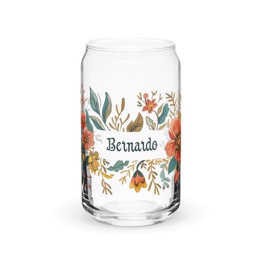 Bernardo Exclusive Name Art Piece Can-Shaped Glass Home Office Work Mexican Spanish Pride Gift Cup One-Of-A-Kind Calligraphy Glass | B16 Mexicada 16 oz