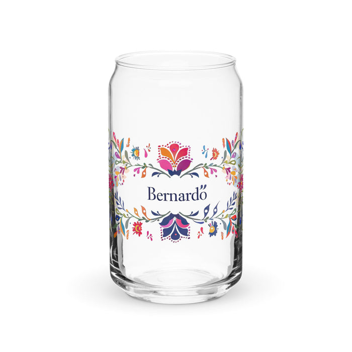 Bernardo Exclusive Name Art Piece Can - Shaped Glass Home Office Work Mexican Spanish Pride Gift Cup One - Of - A - Kind Calligraphy Glass | B17 - Mexicada