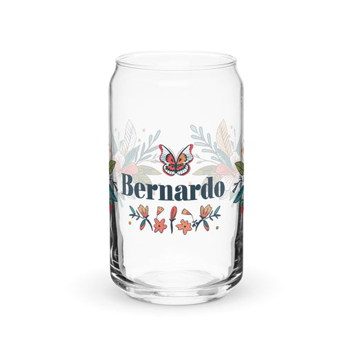 Bernardo Exclusive Name Art Piece Can - Shaped Glass Home Office Work Mexican Spanish Pride Gift Cup One - Of - A - Kind Calligraphy Glass | B18 - Mexicada