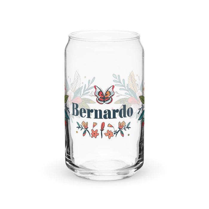 Bernardo Exclusive Name Art Piece Can-Shaped Glass Home Office Work Mexican Spanish Pride Gift Cup One-Of-A-Kind Calligraphy Glass | B18 Mexicada 16 oz