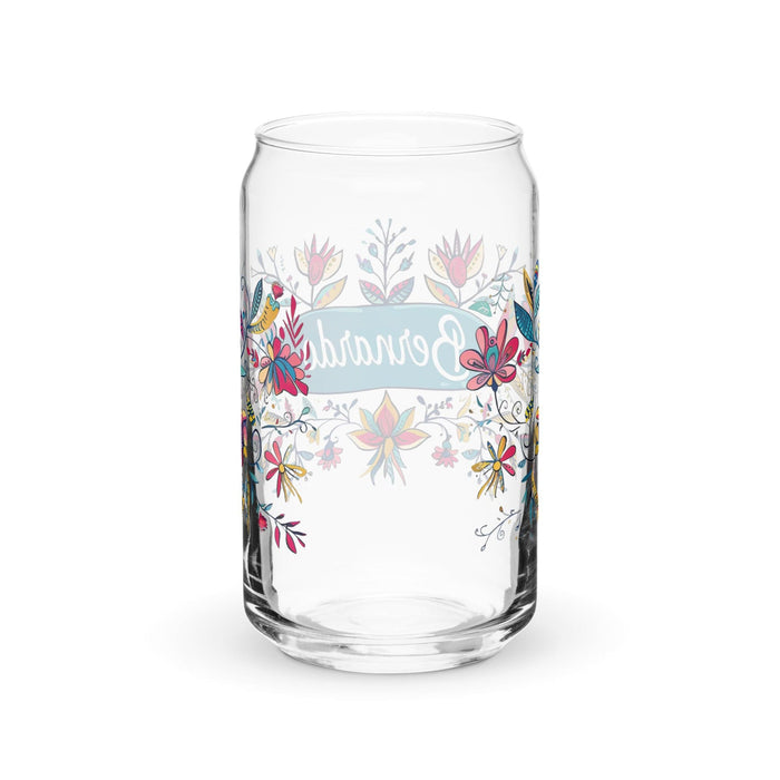 Bernardo Exclusive Name Art Piece Can-Shaped Glass Home Office Work Mexican Spanish Pride Gift Cup One-Of-A-Kind Calligraphy Glass | B19 Mexicada