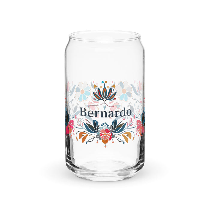 Bernardo Exclusive Name Art Piece Can - Shaped Glass Home Office Work Mexican Spanish Pride Gift Cup One - Of - A - Kind Calligraphy Glass | B5 - Mexicada