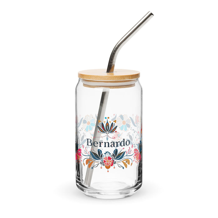 Bernardo Exclusive Name Art Piece Can - Shaped Glass Home Office Work Mexican Spanish Pride Gift Cup One - Of - A - Kind Calligraphy Glass | B5 - Mexicada