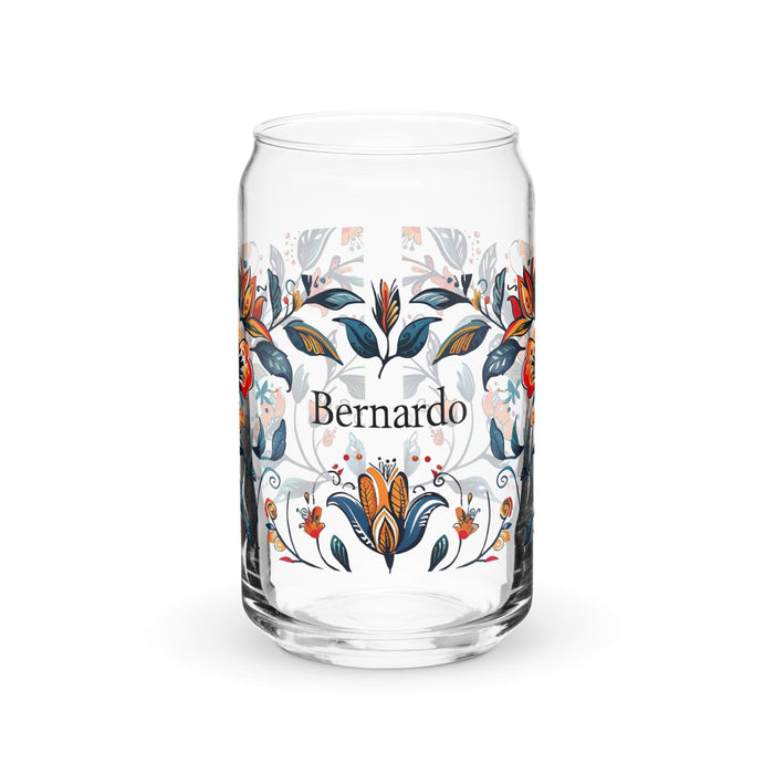 Bernardo Exclusive Name Art Piece Can-Shaped Glass Home Office Work Mexican Spanish Pride Gift Cup One-Of-A-Kind Calligraphy Glass | B8 Mexicada 16 oz (No Lid No Straw)