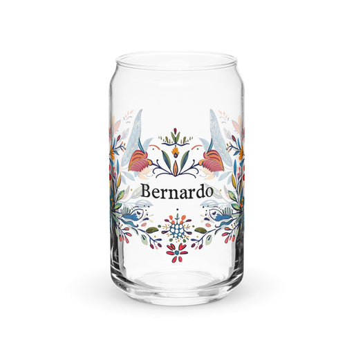 Bernardo Exclusive Name Art Piece Can-Shaped Glass Home Office Work Mexican Spanish Pride Gift Cup One-Of-A-Kind Calligraphy Glass | B9 Mexicada 16 oz (No Lid No Straw)