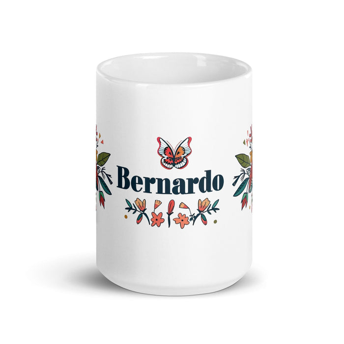 Bernardo Exclusive Name Art Piece Home Office Work Coffee Mug Mexican Spanish Pride Gift Cup One-Of-A-Kind Calligraphy White Glossy | BMug18 Mexicada