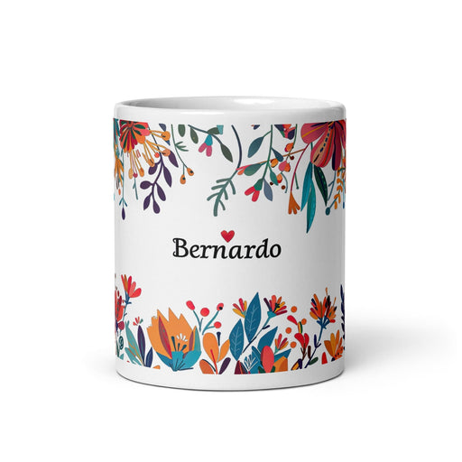 Bernardo Exclusive Name Art Piece Home Office Work Coffee Mug Mexican Spanish Pride Gift Cup One-Of-A-Kind Calligraphy White Glossy Mug | B1 Mexicada