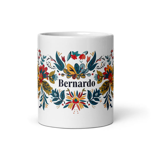 Bernardo Exclusive Name Art Piece Home Office Work Coffee Mug Mexican Spanish Pride Gift Cup One-Of-A-Kind Calligraphy White Glossy Mug | B10 Mexicada