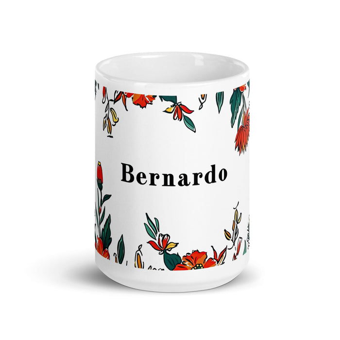 Bernardo Exclusive Name Art Piece Home Office Work Coffee Mug Mexican Spanish Pride Gift Cup One-Of-A-Kind Calligraphy White Glossy Mug | B11 Mexicada