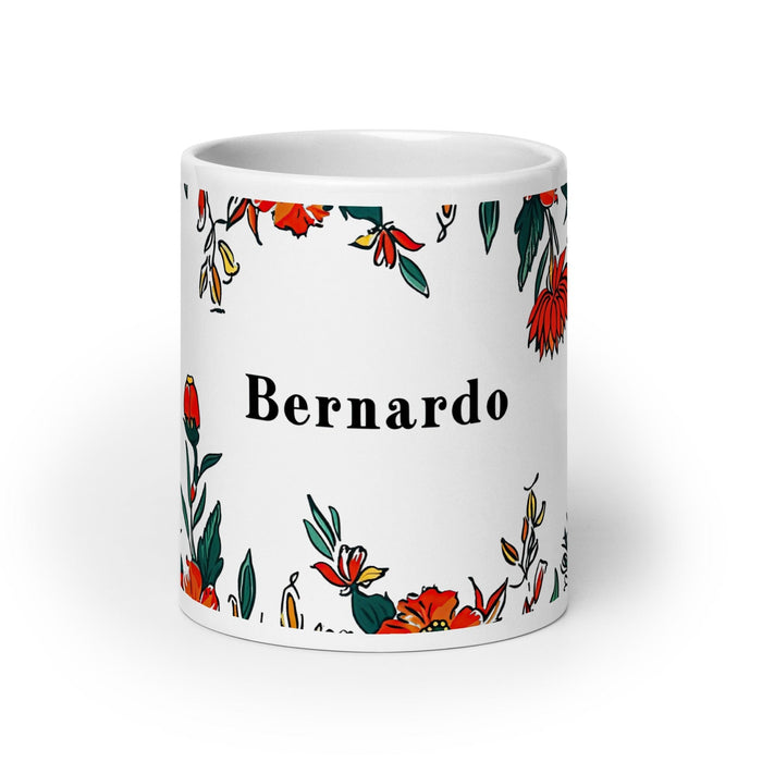 Bernardo Exclusive Name Art Piece Home Office Work Coffee Mug Mexican Spanish Pride Gift Cup One-Of-A-Kind Calligraphy White Glossy Mug | B11 Mexicada